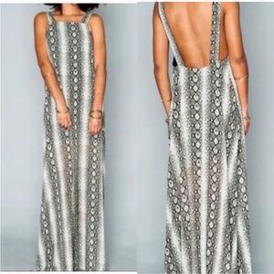 Show Me Your‎ Mumu Billie Maxi Dress Water Moccasin Snakeskin Gray Size Small